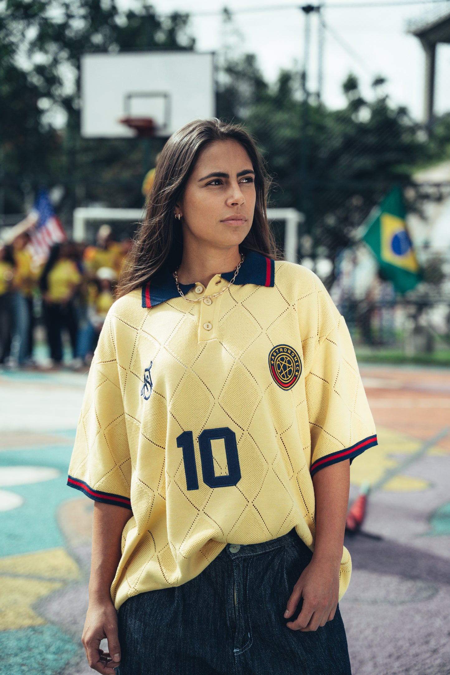 Camiseta Polo Colombia - Amarillo
