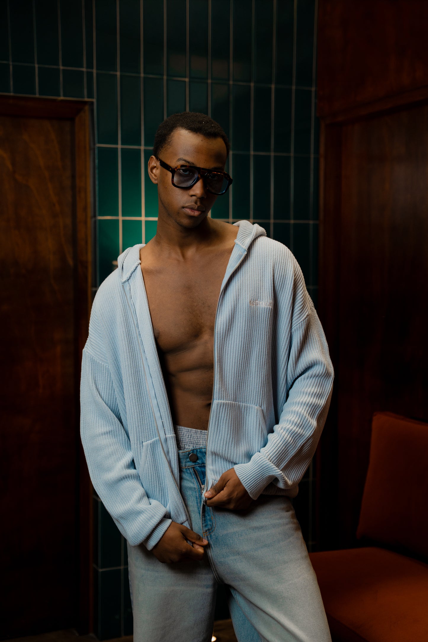 Knitwear Hoodie Reef - Azul Bebé