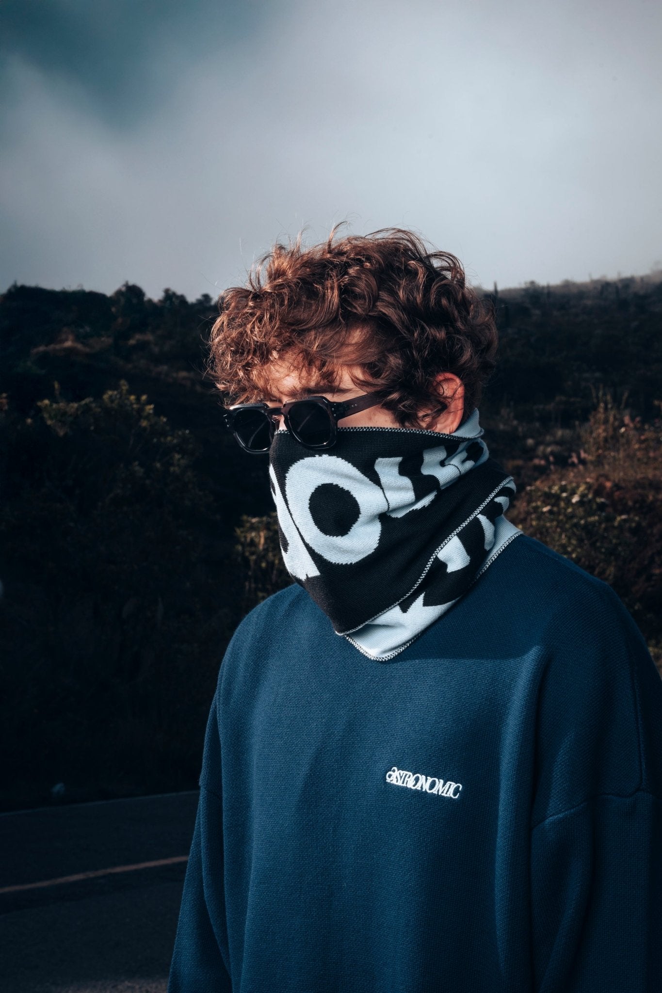 Bufanda - Negra y Azul pastel - Astronomic