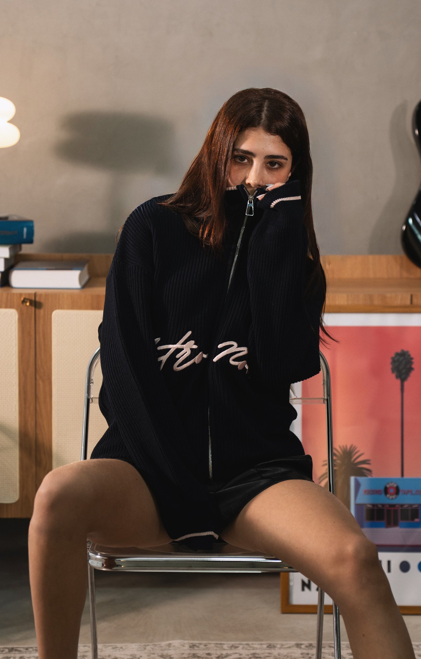 Zipper Knit Signature - Azul Oscuro