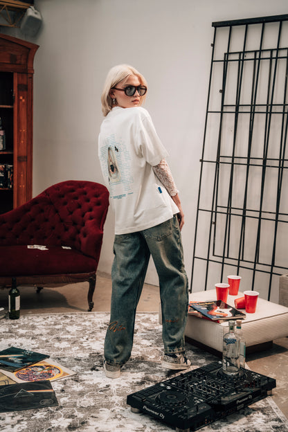 Camiseta Calm & Relaxing - Blanco Crema