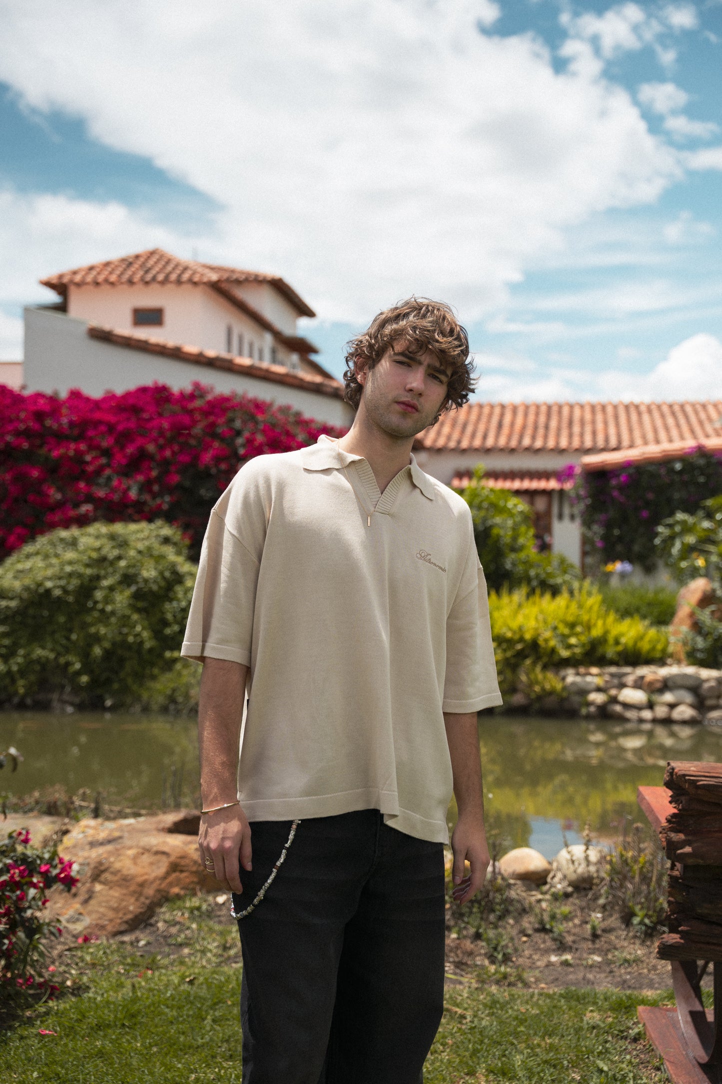 Camiseta Polo Tejida - Beige