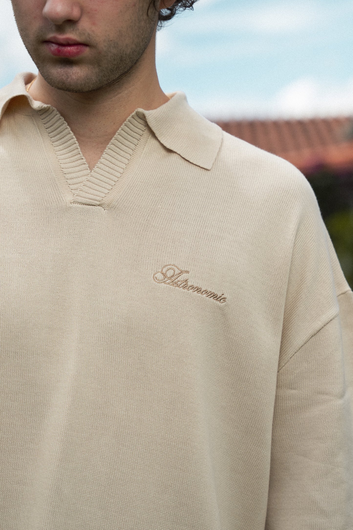 Camiseta Polo Tejida - Beige