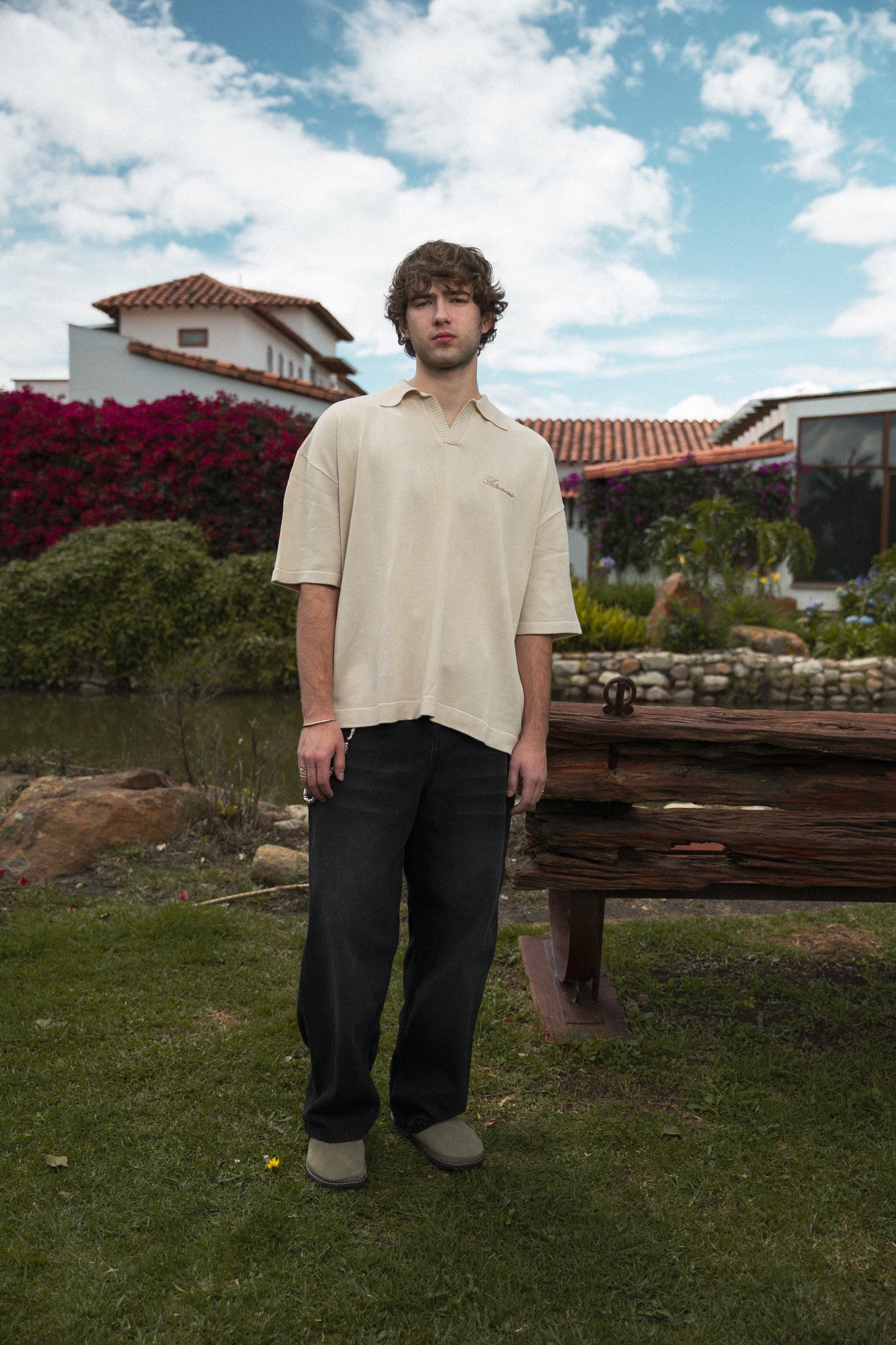 Wide fit Jean  - Negro Desgastado