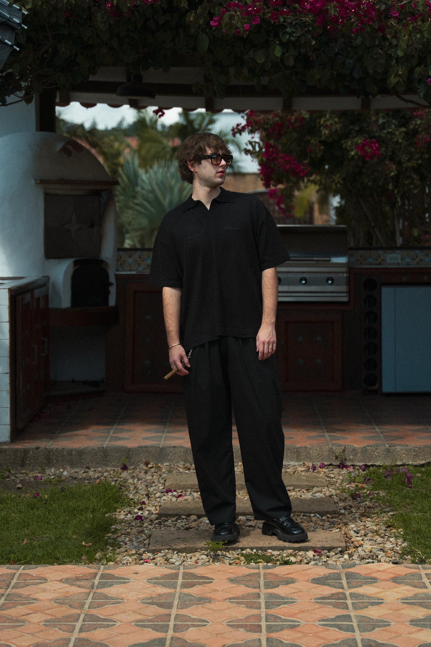 Camiseta Polo Tejida - Negro