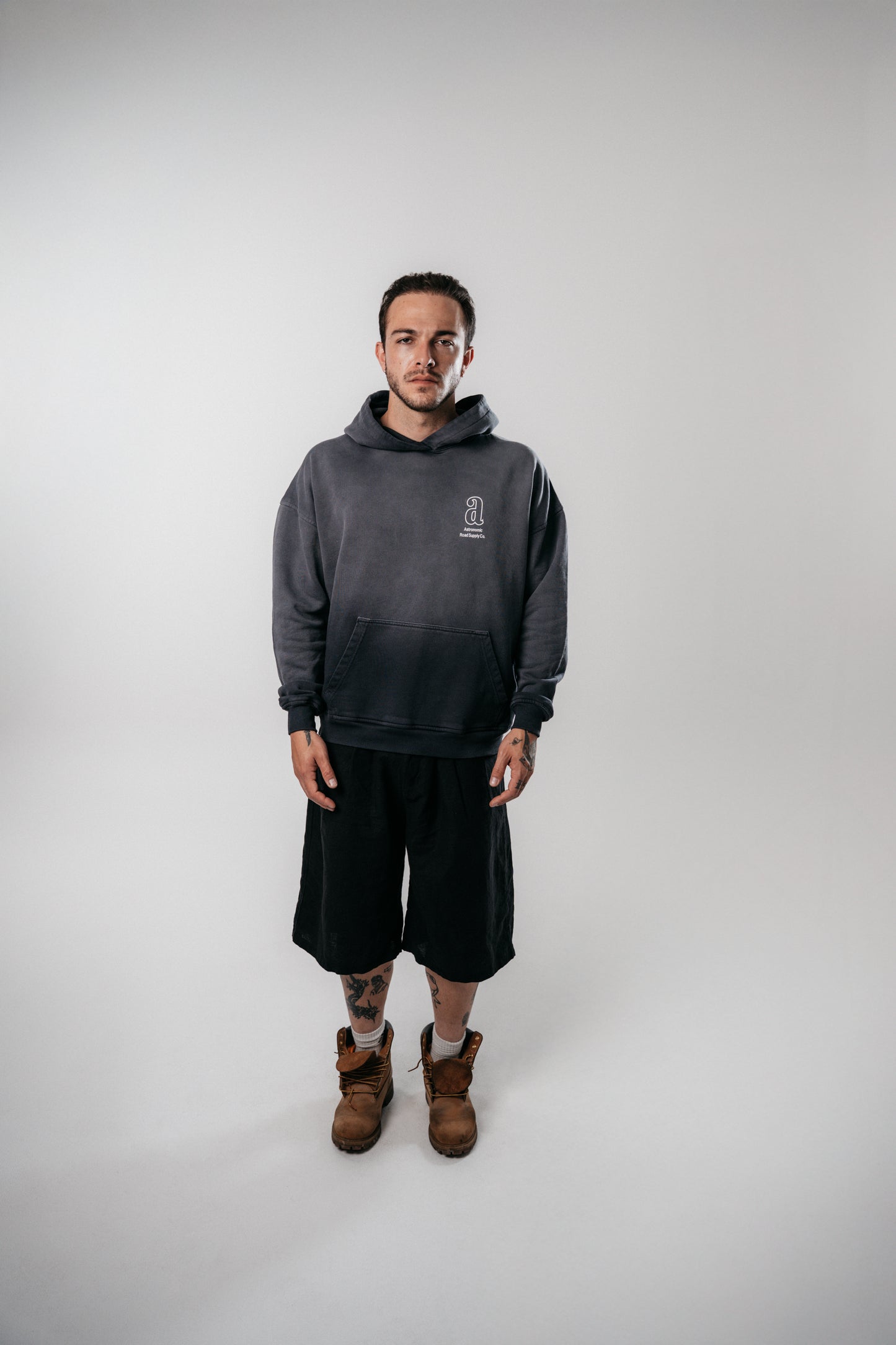 Hoodie Road Supply - Gris Oscuro Degradé